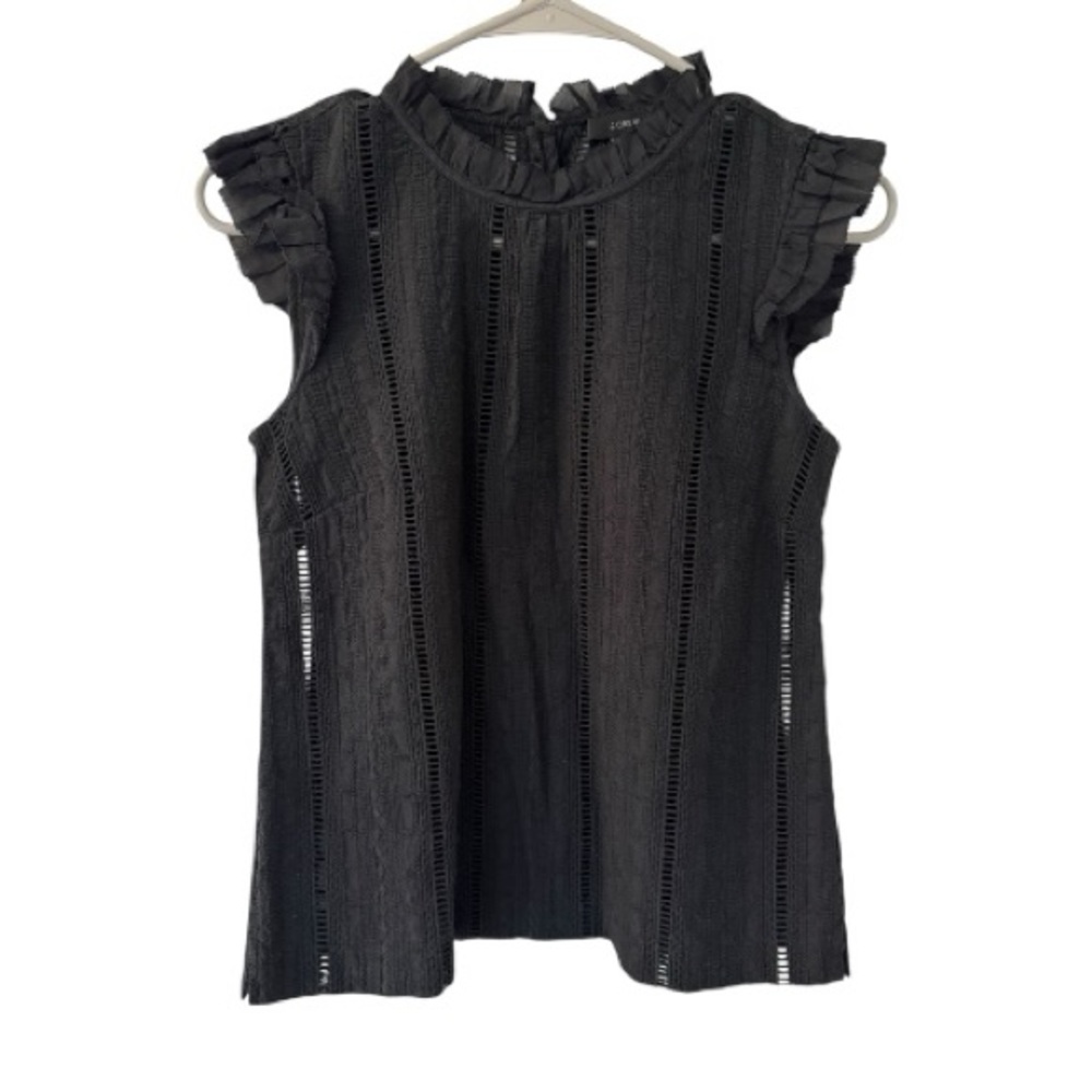 J. Crew Elegant Black Lace Sleeveless Top size 2P